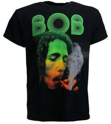 Zdjęcie produktu dla Koszulka Bob Marley „Smoking Da Herb” | Oficjalnie licencjonowany gadżet dla fanów – rozmiar M