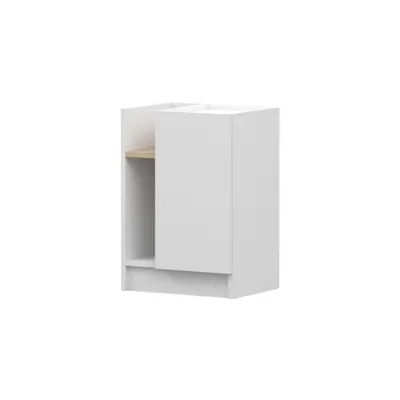Image de Table de chevet SEVILLA R, chambre à coucher, table de chevet 40 cm, blanc/blanc, sans poignées