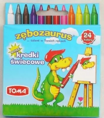 Produktbild von Kredki świecowe Zębozaurus 24 kolory