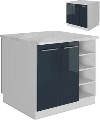 Produktbild von Kücheninsel  Vicco Fame-Line Dunkelblau Hochglanz 90 cm ohne Arbeitsplatte, Model 49048