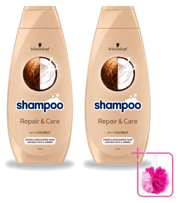 Obrázok produktu pre 2 balenia šampónu Schwarzkopf Repair & Care na poškodené vlasy - 400 ml - výhodná sada - 2 kusy