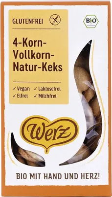 Produktbild von Werz 4-Korn-Vollkorn-Natur-Keks 150g