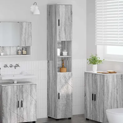 Obrázek produktu pro vidaXL Koupelnová skříňka s úložným prostorem Grey Sonoma 30 x 35 x 192 cm