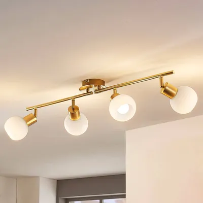 Produktbild von Lindby Deckenlampe Elaina, 70cm, 4-flg., messing, Glas, E14