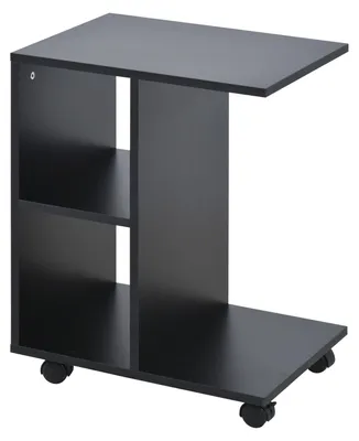 Productafbeelding van HOMCOM bijzettafel in C-vorm, koffietafel, salontafel, staantafel, zwart