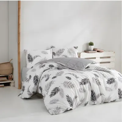Image de Parure de Lit Housse de Couette 220 x 240 cm, 100% Coton Renforcé, 2 Taies d'Oreiller 60 x 60 cm, Gris