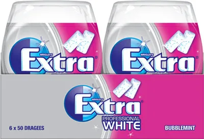 Produktbild von Extra Professional Gum White Bubblemint 50er - 12 x 70 g Karton