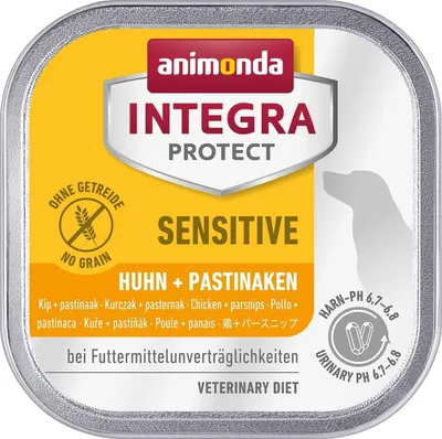 Produktbild von animonda INTEGRA PROTECT Sensitive Huhn + Pastinaken, 11 x 150 g, Nassfutter für allergische Hunde