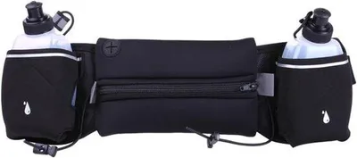 Produktbild von Bauchtasche für das Laufen – wasserdichte Bauchtasche mit 2 Trinkflaschenhalterungen – verstellbarer Riemen und Kopfhöreröffnung – ideal für Wandern, Joggen und Camping