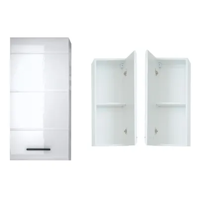 Produktbild von Badezimmer Hängeschrank LISBOA-19 in Weiß Hochglanz, B/H/T: ca. 30/77/23 cm