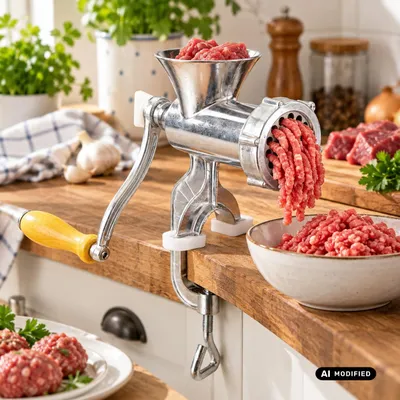 Produktbild von HI Fleischwolf mit Schraubvorrichtung Größe 5 Zerkleinerer aus Aluminium 12236
