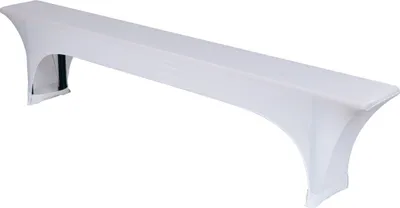 Produktbild von TexDeko 2er-Pack Stretch Bierbankhussen mit Polsterung für Bierzeltgarnitur 220cm (nur Bank gepolstert) (Weiß)
