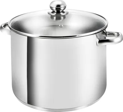 Produktbild von Große Induktionskochtopf Ø 30 cm - Edelstahl-Pfanne mit Glasdeckel - 15 Liter