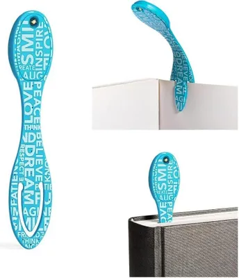Produktbild von Flexilight Leselicht (Blue Words) | hellblau | 2 in 1 Leselampe & Lesezeichen | LED Leselicht | Geschenk für Leser, Buchliebhaber | Deutsche Ausgabe