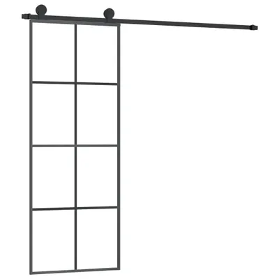 Obrázok produktu pre Posuvné dvere s kovaním 76x205 cm ESG sklo a hliník