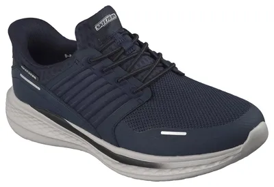 Productafbeelding van Skechers heren veterschoen Slade Luther, model slip-on, relaxed fit, marineblauw, schoenmaat: 47.5 EU