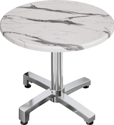 Produktbild von WBO | Bistro Außen Tisch | Ø:H 60 x 78,5 cm | Weiß Marmor / Aluminium | Rund | Bistro Tisch Gastro Tisch