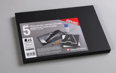 Produktbild von Clairefontaine Schaumkarton 3,0 mm DIN A4 5 Bogen - Schwarz 193649C