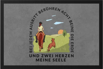 Produktbild von Ausritt Fußmatte Hunde Pferde Tiere Tierliebhaber Pferdeliebhaber Reiterin Reiten Pony Hobbie Freiheit Seele