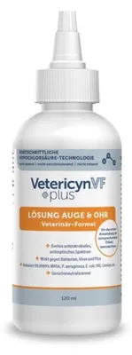 Produktbild von Vetericyn VF plus Lösung Auge + Ohr Augen- und Ohrenreiniger 120 ml Hunde Katzen