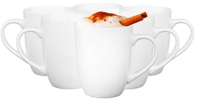 Immagine prodotto di GLASMARK® Set di 6 bicchieri da 300 ml, 6 pezzi, tazze da caffè, colore bianco, ideali per il Latte Macchiato