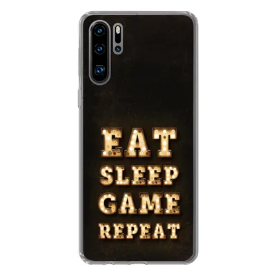 Produktbild von MuchoWow® Handyhülle Schutzhülle Hülle für Huawei P30 Pro Spiele - Spiele - Zitate - Sprichwörter - Eat sleep game repeat Silikon Softcase Handy Hülle - Schutzdeckel