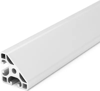 Produktbild von Länge 1230mm - Design-Aluminiumprofil 40x40L 45 Grad I-Typ Nut 8 (leicht), silber eloxiert. Aluminium Profil 40x40 Alu Profil 40 x 40 Montage- Systemprofil