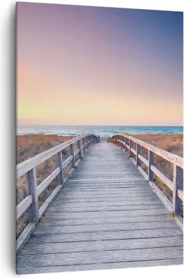 Produktbild von Bild auf Leinwand - Leinwandbild - Einteilig - Weg Meer Brücke - 70x100cm - Wand Bild - Wanddeko - Wandbilder - Leinwanddruck - Kunstdruck - Wanddekoration - Leinwand bilder - Wandbild - PA70x100-4948
