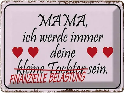 Produktbild von vianmo Blechschild 30x40 cm Mama deine Tochter Herzen Spruch Zitat