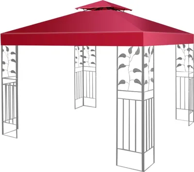 Obrázok produktu pre KOMFOTTEU 3 x 3 M strecha pavilónu, náhradná strecha na pavilón, strešná plachta na záhradný balkón, vodotesná náhradná strecha pavilónu, dvojitá náhradná strecha (vínová červená)
