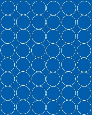 Image de Autocollants ronds, diamètre 6 cm, 48 pièces, bleu brillant