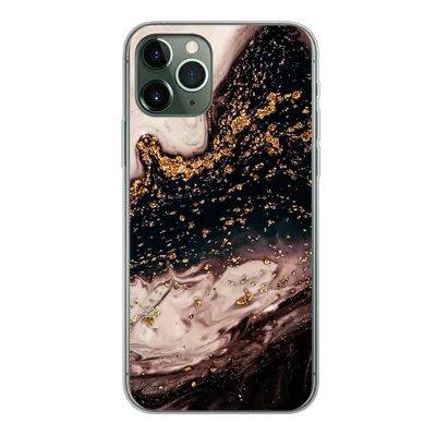 Produktbild von MuchoWow® Handyhülle Schutzhülle Hülle für iPhone 11 Pro Naturstein - Gold - Schwarz Silikon Softcase Handy Hülle - Handy