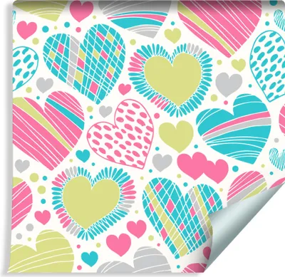 Obrázok produktu pre 10m VLIES WALLPAPER rolka škôlka srdiečka lopty štvorce linky XXL