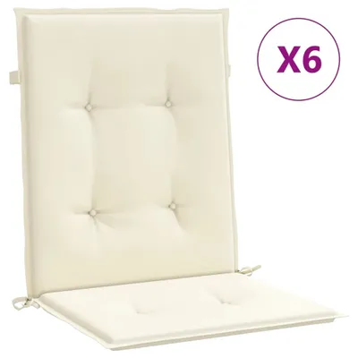 Produktbild von vidaXL Gartenstuhlauflagen für Niedriglehner 6 Stk. Creme 100x50x3 cm
