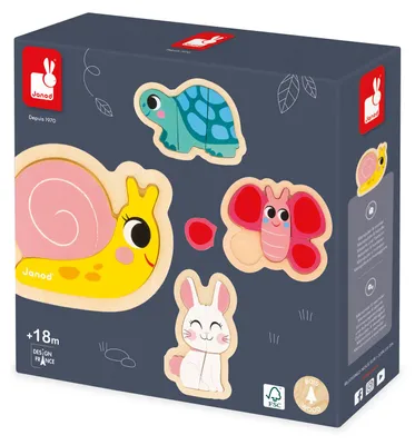Immagine prodotto di Janod Set di puzzle 4 puzzle 2-3-4-5 pezzi Giardino