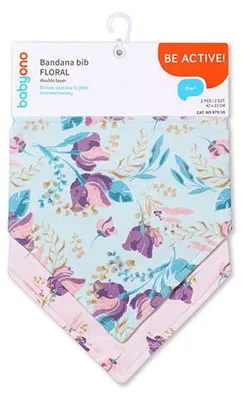 Obrázek produktu pro BabyOno bavlněné slintáčky FLORAL 2ks