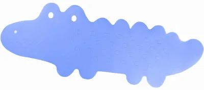 Image de Tapis de bain antidérapant Crocodile 33x90 cm, bleu