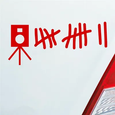 Produktbild von Auto Aufkleber   Strichliste Tuning 15x6,5 cm Rot Sticker Heckscheibenaufkleber