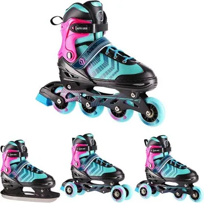 Produktbild von Kinderijshockeyschaatsen 4-in-1, Größe 12-16 Jahre