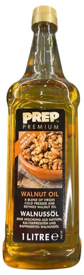 Produktbild von Prep Premium Walnussöl 1 Liter – Kaltgepresstes & Raffiniertes Walnuss Öl