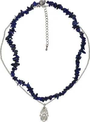 Produktbild von Steuer Modeschmuck Collier Set Lapislazuli-Splitterkette und Kette mit Anhänger
