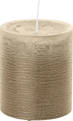 Produktbild von Rustic Stumpenkerze 120 x 58 mm (H x Ø), Farbe Schlamm, mit ASF zum Abbrandschutz, durchgefärbte St