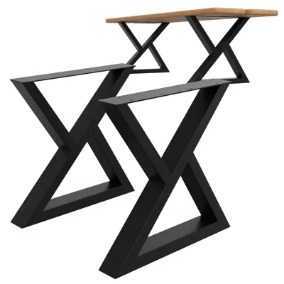 Produktbild von HAGO DIY Bankkufen 43x40cm X Form Bankgestell Wohnzimmertisch Beine Dreieck schwarz