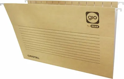 Immagine prodotto di Gio Cartella a sospensione con visiera in vetro superiore in cartoncino kraft bicolore con etichette -25u-