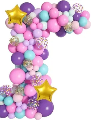 Produktbild von Ballongirlande lila und rosa Set 127Stück Ballons Band