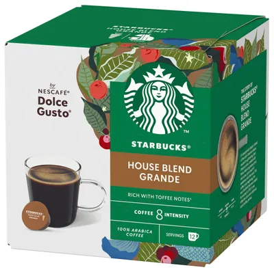 Produktbild von Starbucks by Nescafe Dolce Gusto 12 Kapseln House Blend Grande Arabica Kaffee 102g