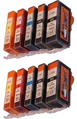 Image de 10 cartouches d'encre de rechange compatibles avec les modèles PGI-525 / CLI-526