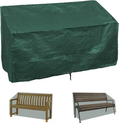 Produktbild von Famanu Gartenbankhülle wasserdicht, 4-Sitzer, 193 x 66 x 63/89 cm, mit Zugkordel, grün