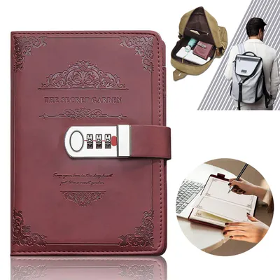 Produktbild von Zahlenschloss Tagebuch Schreiben Notebook, Passwort Tagebuch Notizbuch, mit Kombinationsschloss