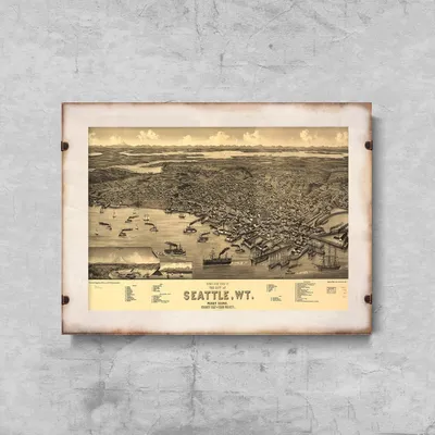 Produktbild von Poster - Canvas - Leinwand - 42 cm x 29,7 cm - Jahr Seattle Karte